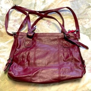 Maroon Shoulder Bag (Faux Leather)